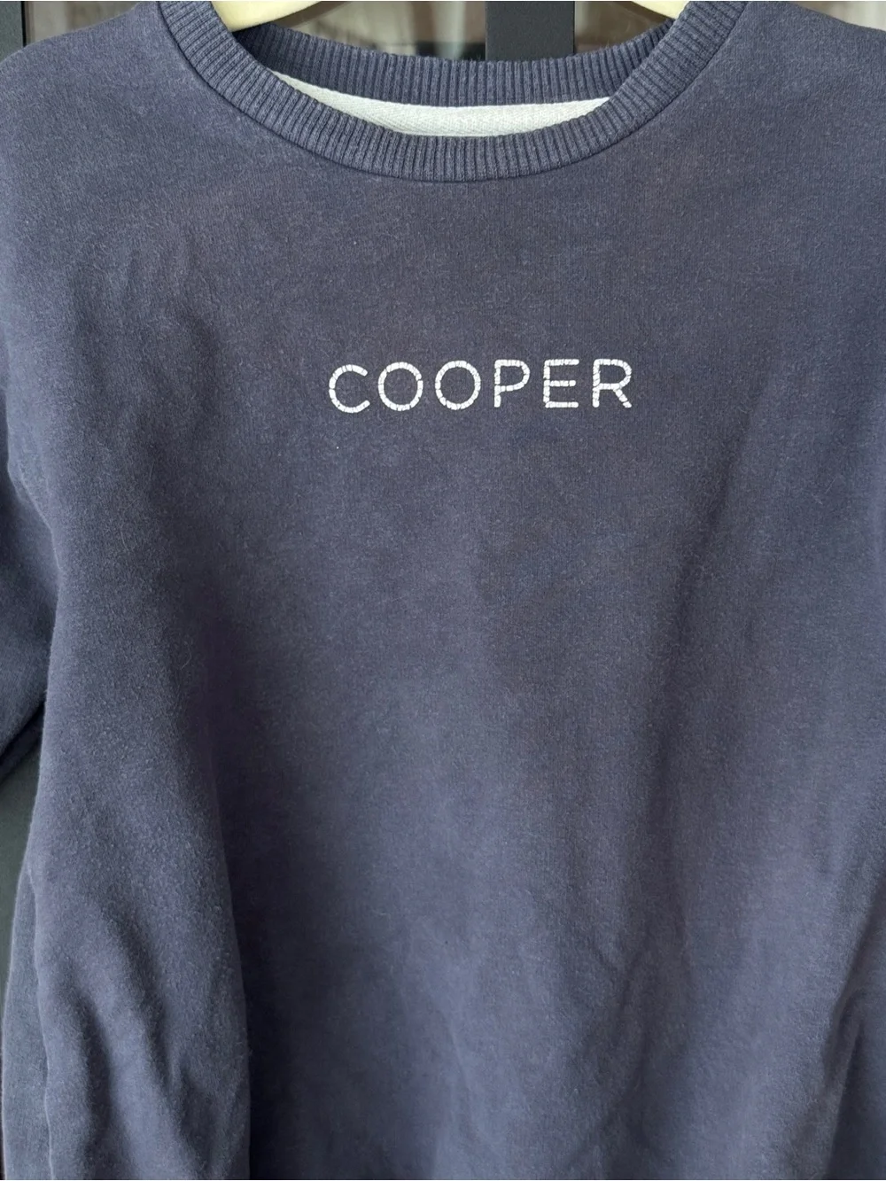 Cooper personalized Caden Lane bubble romper monogrammed navy long sleeve onesie
